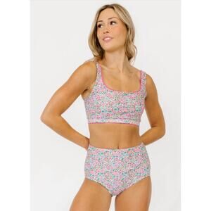 Lime Ricki Whimsy Floral Swimsuit Set Medium Scoop Top Large Boy Short
